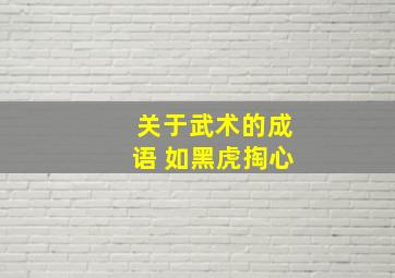 关于武术的成语 如黑虎掏心